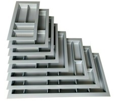 BAM Portaposate Grigio Argento Cassettiera Cassettiera Inserto Ritagliabile 