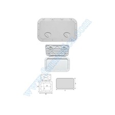 SPORTELLO BIANCO STAGNO 600x355 MM PER BARCHE GOMMONI - ACCESSORI NAUTICA CAMPER