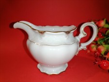 LATTIERA IN PORCELLANA BIANCA ORO BAVARIA EFEHENBACH LA REINE VINTAGE ALT 9 cm