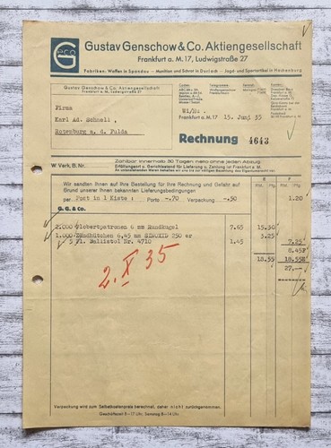 1935 genschow francoforte armi - genschow,
