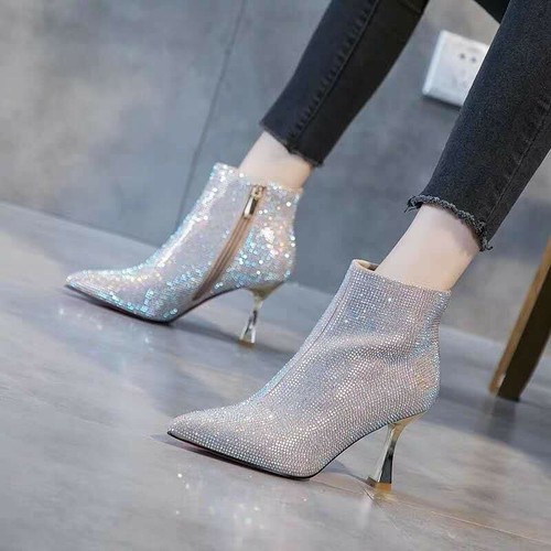 Stivaletti donna strass tacco
