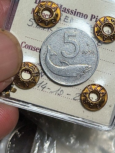 Italia moneta lire delfino - italia, 5