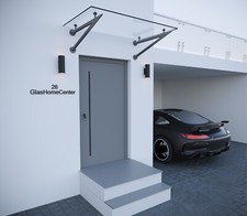 Tettoia in vetro trasparente