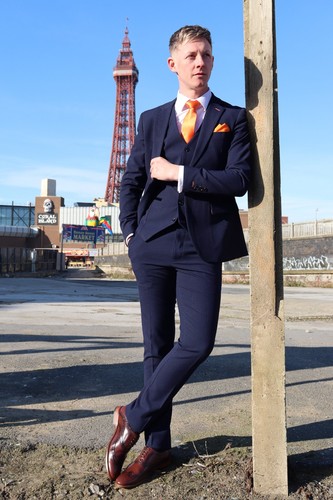 Tuta uomo blu navy - , check