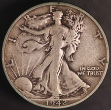 1942 S MEZZO DOLLARO WALKING