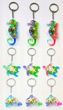 Real Sealife Multicolour Key-Rings with Shells and Starfish - 9 to choose from