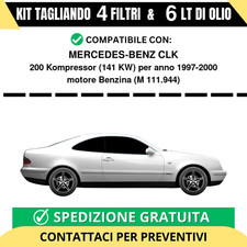 Tagliando per MERCEDES-BENZ CLK 200 Kompressor 141 kw Benzina 1997-2000 - 6 L...