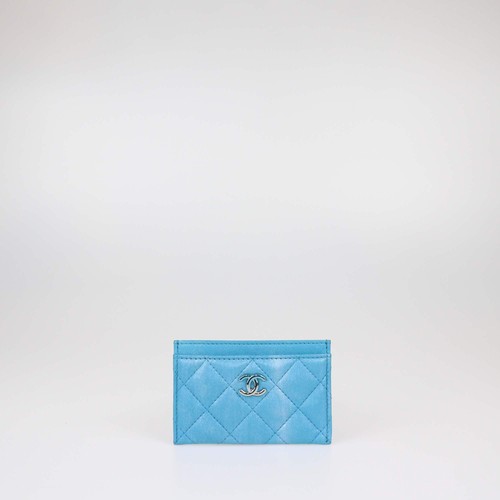 Porta carte chanel blu - porta,