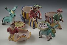 VIETRI anni 50 ITALIA CERAMICA MAIOLICA LOTTO DI 5 FIGURINE GAMBONE ICS ASINO #8