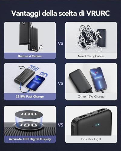 Vrurc power bank 20000mah - bank,