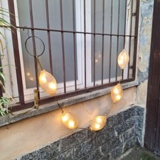 Modernariato - Lampada A Sospensione Optelma - 5 Bocce Ovali Di Vetro