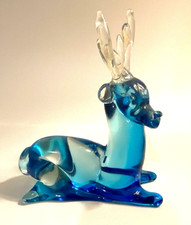 Grande scultura in vetro cervo cervo vintage di Murano FIRMATA Licio Zanetti