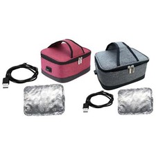 Lunch Box Riscaldato Portatile USB con Cerniera Scaldavivande per Auto