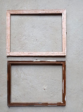 N. 2 vecchia CORNICE CORNICETTA legno grezzo misure luce 38x28 circa