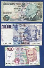 Portugal, Italy banknotes, 20
