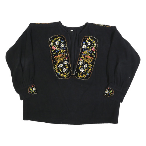 Giacca nera ricamata maniche - giacca, a