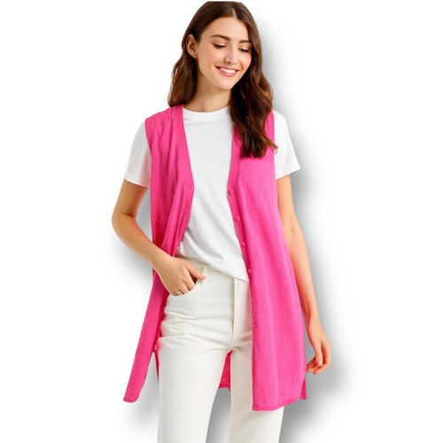 Gilet cardigan senza - , maniche