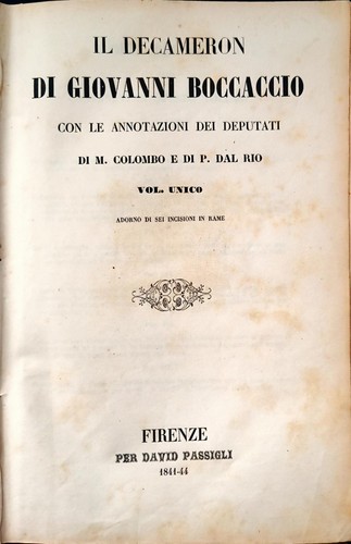 Decameron giovanni - il,