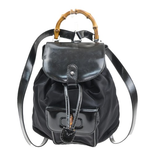 Borsa zaino gucci logo bambù - borsa,