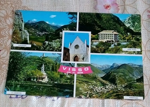 Cartolina visso marche colori - visso,
