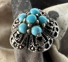 ANELLO ANTICO ARGENTO E TURCHESE