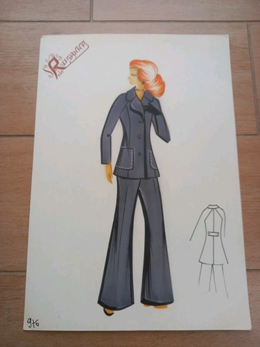 Vintage bozzetto figurino - bozzetto, moda