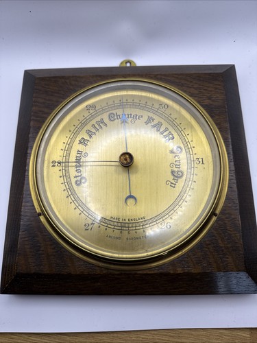 Vintage british oak aneroid - vintage,