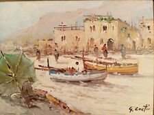 GUGLIELMO CURTI 1897-1966 QUADRO DIPINTO A OLIO SU TAVOLA ANNI 50 FIRMATO MARINA