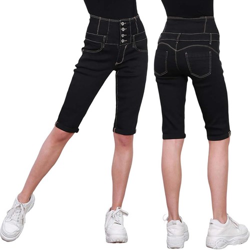Jeans donna vita alta capri - jeans,