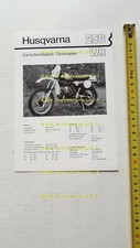 Husqvarna 250 WR Enduro 1981 scheda tecnica cartella stampa no depliant 