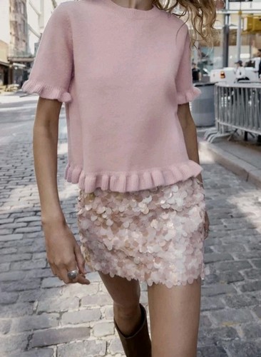 Minigonna zara rosa scuro con - scuro,
