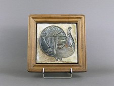 ROLAND ZOBEL for LES CYCLADES Anduze pottery tile, Vintage 1960s, French art