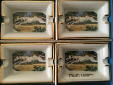 set 4 pz. mini posaceneri Porcelaine de Paris in porcellana dipinti a mano