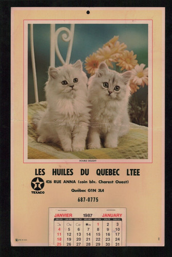 1987 texaco cat calendar - 1987,