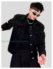 Giacca nera jeans uomo lusso