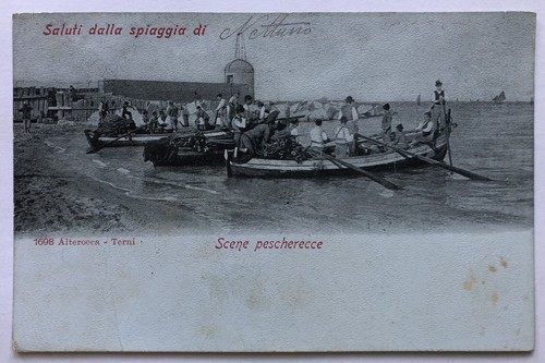 Cartolina nettuno spiaggia - nettuno,
