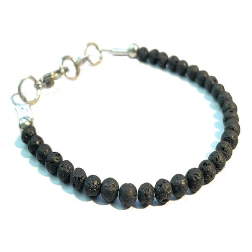 Bracciale pietra lavica - , nero