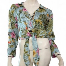ZARA Camicia celeste fantasia