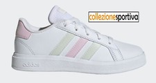 SCARPE BAMBINO/BAMBINA ADIDAS GRAND COURT 2.0 K - IH4886 col. bianco/rosa/verde