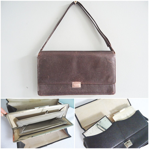 Antica borsa pelle anni 20 - borsa,