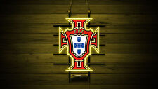 Insegna Neon Logo Squadra Calcio Portogallo Mondiali Luce Appendere Parete Regalo 19"x15"