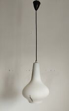 lampada sospensione in ottone vetro opalino anni '60