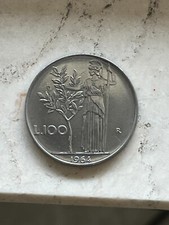 100 Lire Minerva 1964 SPL  Repubblica Italiana  Italy Coin XF Alta Conservazione
