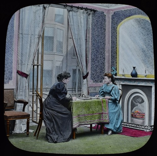 Antique magic lantern slide - magic,