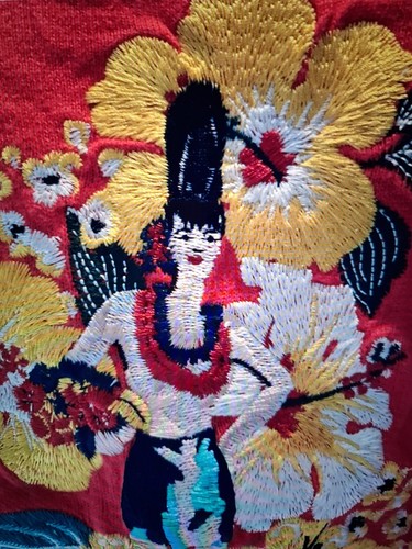 Cardigan rosso hawaiano