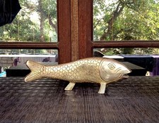 Scultura pesce oceano in ottone tonno pesce casa statua tavolo spettacolo DM499