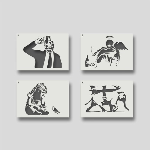 Banksy stencil per arte - banksy,