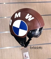 CASCO VINTAGE IN PELLE PERSONALIZZATO BMW CAFE RACER RETRO VISIERA INTERNA