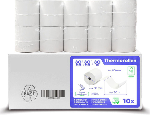 Rotoli carta termica 80x80x12 - carta,