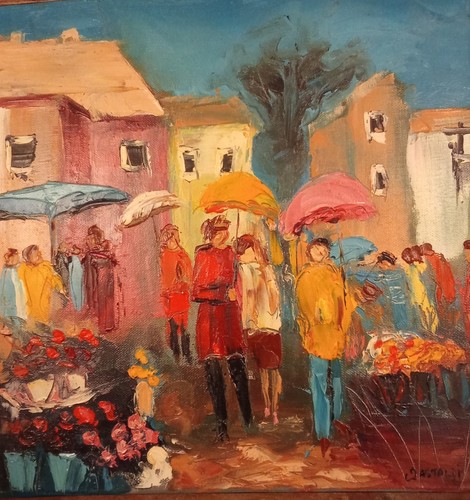 Huile sur toile - huile, marchÉ